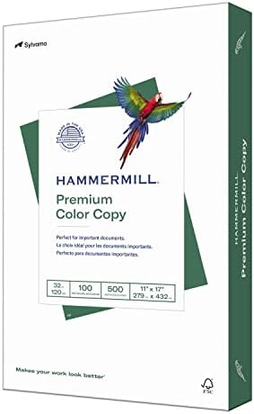 Hammermill Printer Paper, Premium Color 32 lb Copy Paper, 8.5 x 11-1 Ream (500 Sheets) - 100 Bright, Made in the USA, white (102630)