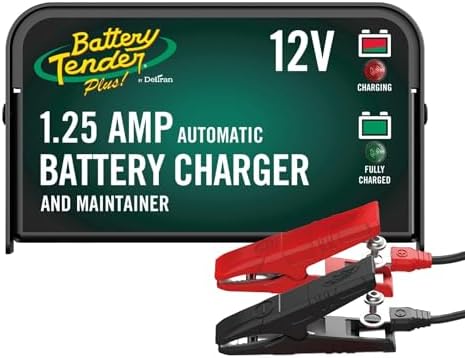 Battery Tender Plus 12V 1.25 AMP Car & Motorcycle Battery Charger and Maintainer, Float Charge for Automotive
