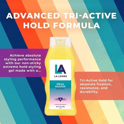 L.A. Looks Mega Shaper Hair Gel - Hold 9 Level - 20 Oz (567g)