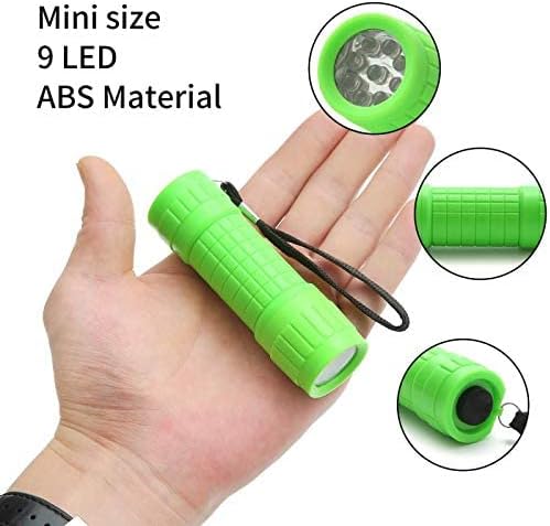 Whaply 30-Pack Small Mini Flashlight Set, 5 Colors, 9-LED Handheld Flashlight with Lanyard