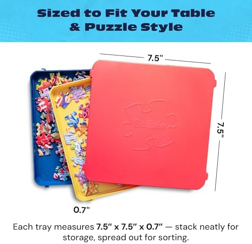 Buffalo Games Puzzle Sorting Trays for Adults, Puzzle Tray Storage, 7 Pc