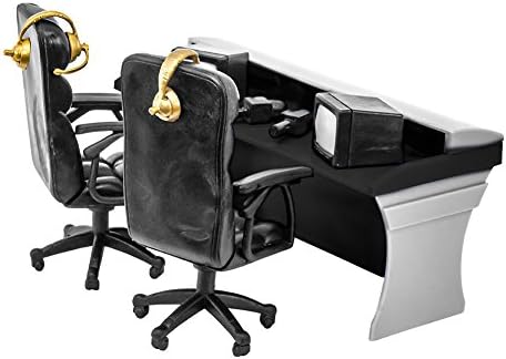 Ultimate Black Commentator Table Playset for Wrestling Action Figures | Build a Realistic Ringside Commentary Setup for Wrestling Figures with a