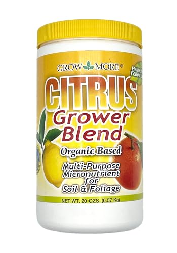 Grow More Citrus Grower Blend (1.7-0-0) - 20oz of Organic Citrus Fertilizer for Potted Trees with Chelated Micronutrient - Improves Taste, Color