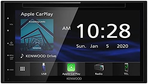 KENWOOD DDX5707S Double Din DVD Car Stereo with Apple Carplay and Android Auto, 6.8 Inch Touchscreen, Bluetooth, Backup Camera Input, Subwoofer Out