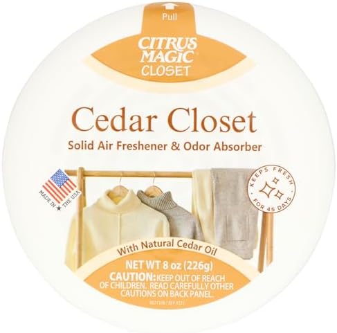 Citrus Magic Closet Solid Air Freshener, Cedar, 8 Ounce