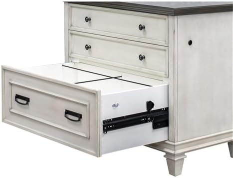 Hartford Wood Lateral File With Locking Legal/Letter File Drawer Black