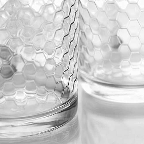 Circleware Paragon Double Old Fashioned Whiskey Glass, Set of 4 Kitchen Drinking Glasses Glassware for Water, Juice, Ice Tea, Beer