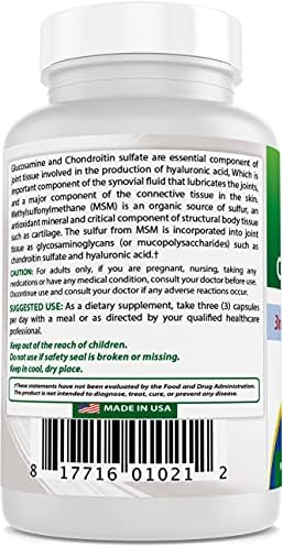 Best Naturals, Glucosamine Chondroitin MSM Supplements, 2600 mg per Serving, 90 Capsules (90 Count (Pack of 1))