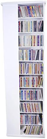 Venture Horizon 4-Sided Revolving Media Tower 1000 - Black: Laminated Wood Composites (MDF), Black-Color, 18.75" L x 18.75" W x 63" H