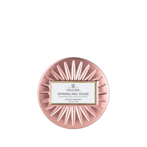 Voluspa Bourbon Vanille, Mini Tin Candle, 4 oz, 25 Hour Burn Time, Coconut Wax for Clean Burning, Handcrafted in the USA