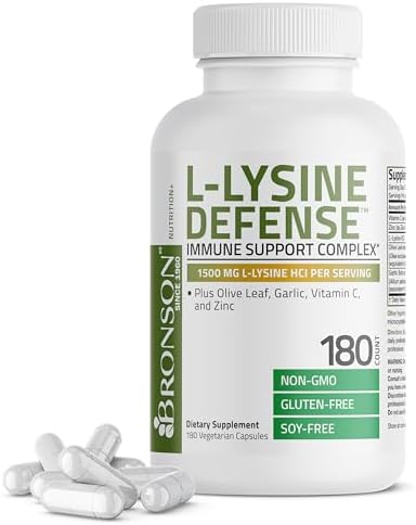 Bronson L-Lysine Defense Immune Support Complex, 1500 mg, 90 Capsules