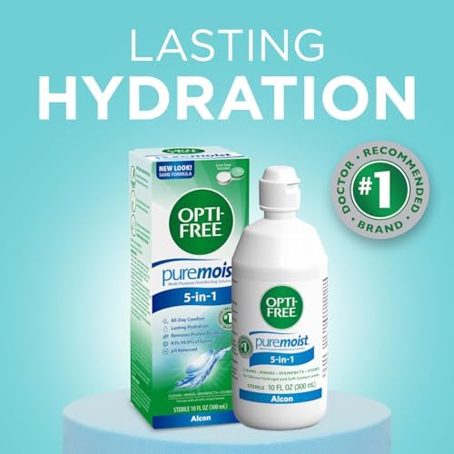 Opti-Free Puremoist Multi-Purpose Contact Lens Cleaning and Disinfecting Solution with Lens Case, 2 Fl Oz (Pack of 1)