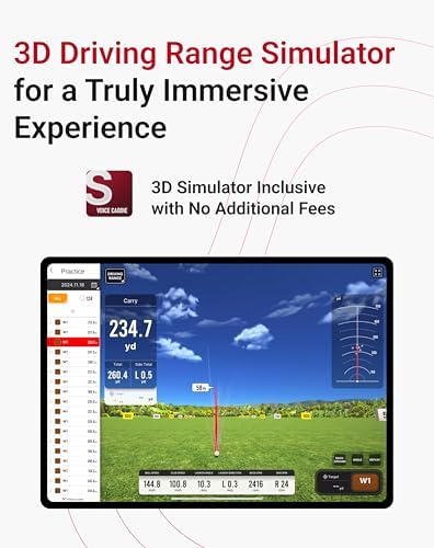 SC4 PRO Golf Launch Monitor & 3D Driving Range Simulator Indoor and Outdoor Use Portable Golf Swing Analyzer Home Tracker with Built-in Screen