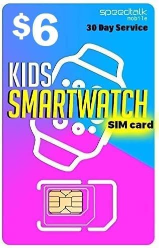 SpeedTalk Mobile $5 Preloaded SIM Card Kit for Kids Smart Watch GPS & Activity Tracking | 3 in 1 Simcard - Standard, Micro, Nano | Children GSM 5G 4G LTE Smartwatches Wearables | 30 Days Service Plan