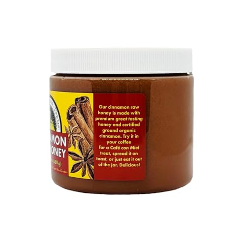Cinnamon Honey 24oz - Creamy Raw Honey with Certified Organic Cinnamon - Sleeping Bear Farms - Unprocessed Untreated Spreadable Honey - Natural