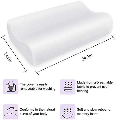 ZG-Home Memory Foam Pillow, Neck Pillow, Cervical Pillow for Neck Pain, Orthopedic Contour Pillow for Back, Side