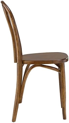 Modway Eon Natural Elm Wood Kitchen and Dining Room Chair in Black - Fully Assembled