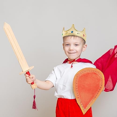 BLUE PANDA 4-Pieces King and Queen Crowns Set - Gold Crowns and Tiara for Royal Theme Birthday Party Costume Accessories and Photo Booth Props