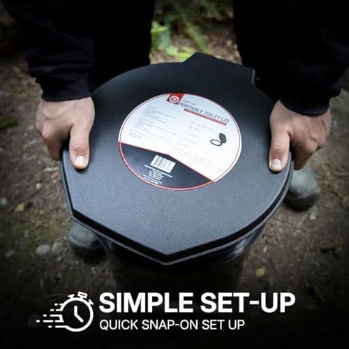72 HRS Premium Portable Camping Toilet Seat with Lid for 5 Gallon Buckets | Portable Toilet for Outdoor Camping, Hiking, Emergency Prep, Backcountry