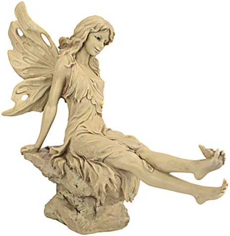Design Toscano Twinkle Toes Fairy Garden Statue, 13 Inch, Polyresin, Ancient Ivory