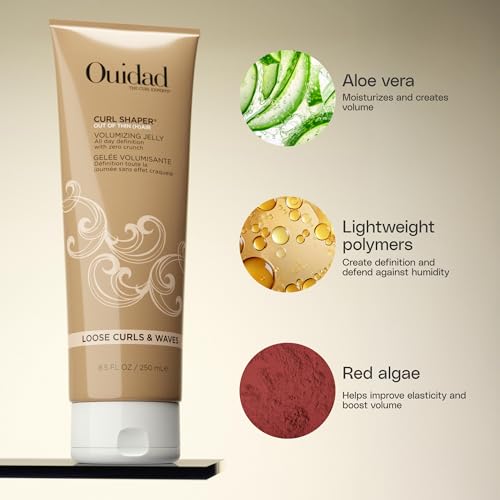 Ouidad Curl Shaper Out Of Thin (H) Air Volumizing Jelly Hair Styling Gel – Lightweight Curl Enhancer for Loose Curls & Waves