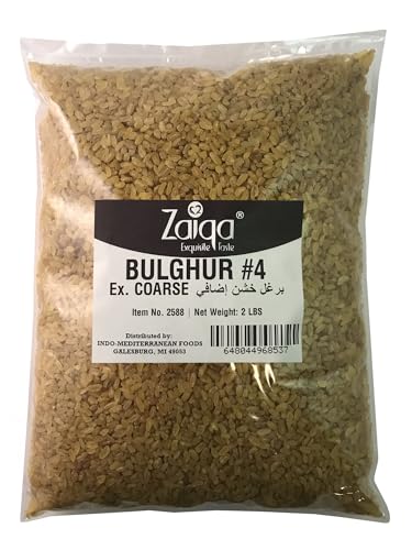Zaiqa Bulgur Wheat #3 Coarse Grain - 2LB | 100% Whole Durum, Non-GMO & Vegan | Quick-Cooking Ancient Grain for Pilaf, Hearty Sides, Stuffing & Soups