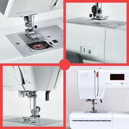 Bernette B37 Computerized Sewing Machine with LCD Display | Advanced Sewing & Quilting | 50 Stitches, One-Step Buttonhole, Automatic Needle Threader