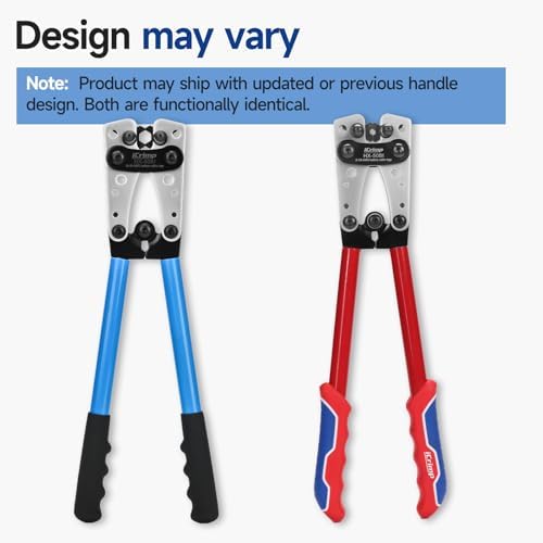 iCrimp Cable Lug Crimping Tool for Heavy Duty Wire Lugs AWG 8-1/0 | Battery Cable Crimper, Battery Terminal, Copper Lugs