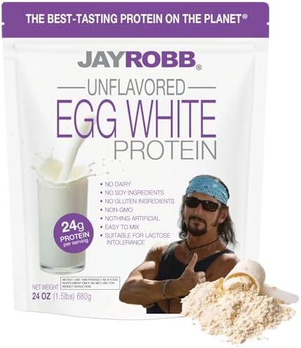 JAYROBB Vanilla Egg White Protein 24 oz, 1.5 Pound Bag