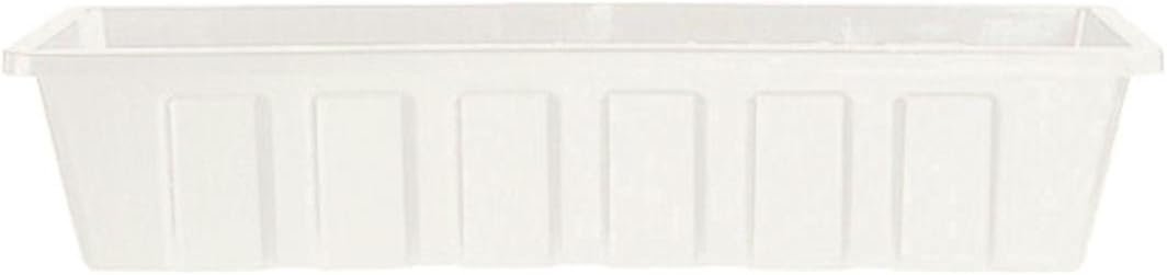 Root & Vessel Poly-Pro Plastic Flower Box Planter, White, 30-Inch