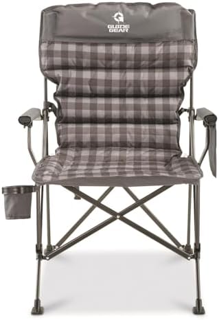 Guide Gear Oversized XL Comfort Padded Mammoth Camping Chair; Includes Carry Bag, Portable, Folding, Large Camp Lounge Chairs for Outdoor, Adults, Men and Women, Heavy-Duty 500-Pound Capacity Green