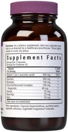 Bluebonnet Nutrition Super Quercetin Vegetable Capsules, Vitamin C Formula, Best for Seasonal & Immune Support, Non GMO, Gluten Free, Soy Free, Milk Free, Kosher, 60 Vegetable Capsules | Immune Health; Non-GMO, Vegan, Kosher Certified, Gluten-Free, Soy-F…