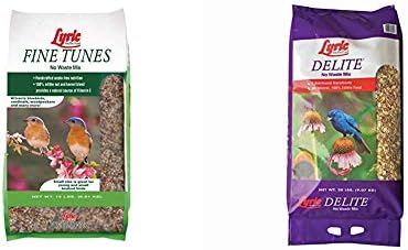 Lyric Fine Tunes and Delite No Waste Wild Bird Seed Mixes - Attracts Bluebirds, Finches and More - 35 lb