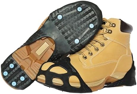Due North All Purpose Industrial Ice Cleats for Men & Women - Traction Aids for Walking & Working on Snow/Ice - 16 Spikes