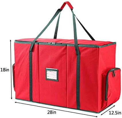 Sattiyrch Large 2-in-1 Christmas Ornament Storage Box & Xmas Figurine Container - Easy Access Removable Trays