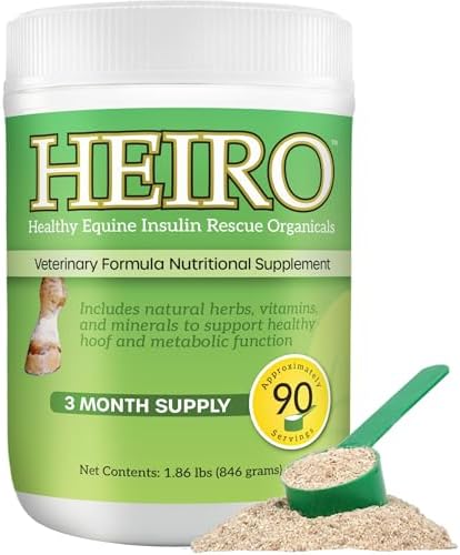HEIRO Healthy Equine Nutritional Supplement for Horses, Herbal Blend with Magnesium and Vitamin E, Daily Metabolic Support Formula, Feed Powder, 90 Servings