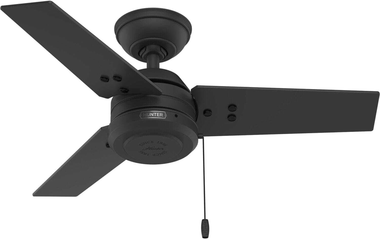 Hunter Cassius, Outdoor or Indoor, Ceiling Fan, 44 inch, Matte Black
