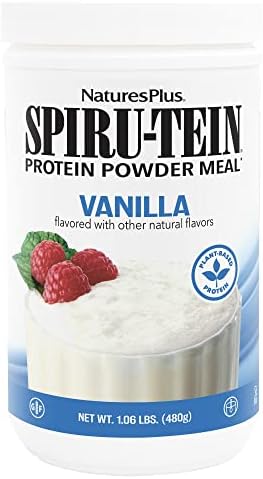 NaturesPlus SPIRU-TEIN, Vanilla - 1.06 lbs - Spirulina Protein Powder - Vitamins & Minerals for Energy - Vegetarian, Gluten Free - 16 Servings