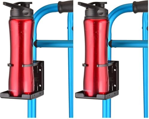 NOVA Adjustable Cup Holder for Walkers, Rollators & Wheelchairs – Folding Drink Holder Fits 3/4”, 7/8” & 1” Tubes, Holds 2.25”–3.75” Cups, Durable, Easy Install
