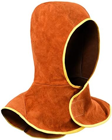 Welding Hood - Leather Welder Cap with Neck Shoulder Drape - Full Cover