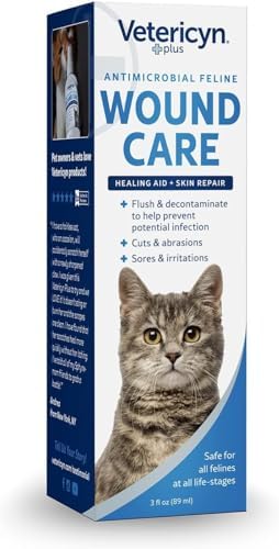 Vetericyn Plus Cat Wound Care Spray | Feline Healing Aid and Skin Repair for Wounds, Sores, and Abrasions, Provides Itch Relief for Cats Irritated Skin. 3 Ounces
