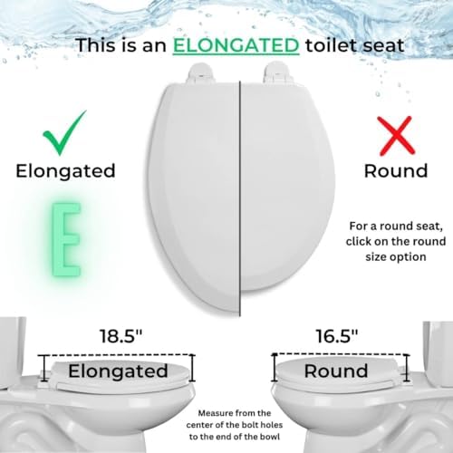 Centoco 3 inch Raised Toilet Seat for Seniors, Elongated, Open Front, White | Plastic, No Cover, 3L1500STSCC-001, Made in the USA