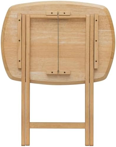 Oversized Hardwood Folding TV Tray Table, 25.5 Inches | Natural, For Dinner, For Eating