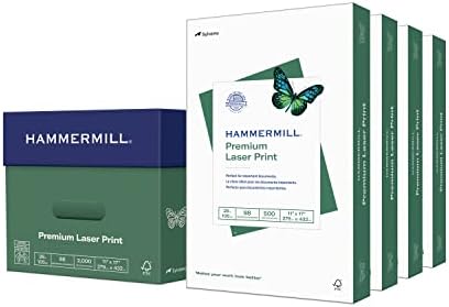 Hammermill Printer Paper, Premium Laser Print 32 lb, 8.5 x 11-98 Bright, Made in The USA, 104646R - 1 Ream (500 Sheets)