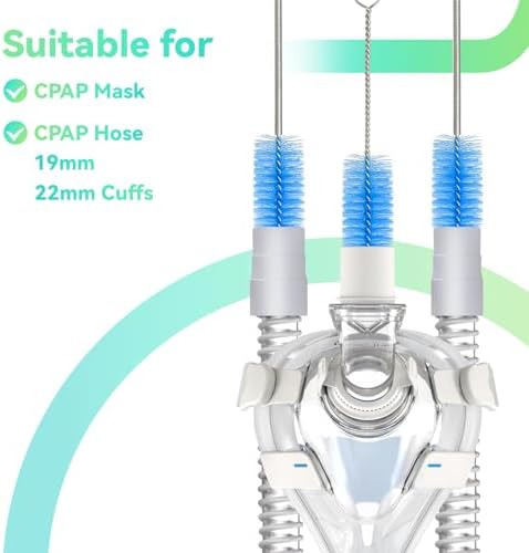 CPAP Hose Cleaner, 7 Feet Flexible CPAP Tube Cleaning Brush and 7 Inches CPAP Cleaning Brush for CPAP Mask Hose Blue