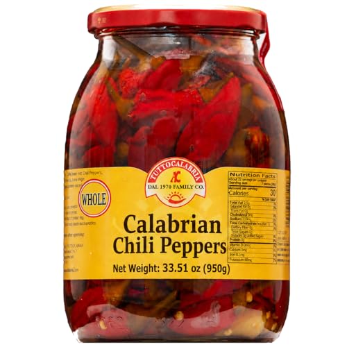 TUTTOCALABRIA Whole Calabrian Chili Peppers in Oil, Club Pack