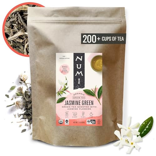 Numi Gunpowder Loose Leaf Green Tea - Organic Tea Leaves - 16 Ounces - Brews 200 Cups - Medium Caffeine Green Tea