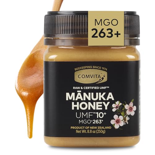 Comvita Manuka Honey UMF 10+ (MGO 263+), Monofloral - 500g (17.6 Oz) | Raw Manuka Honey New Zealand, Pure & Unpasteurized, Superfood for Immune Health, Wild, Use in Tea, Non-GMO