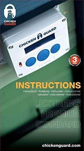 ChickenGuard Classic Door Kit Combi - 'Extreme' Auto Coop Door Opener Plus Aluminium Pop Hole Door with Oak Runners