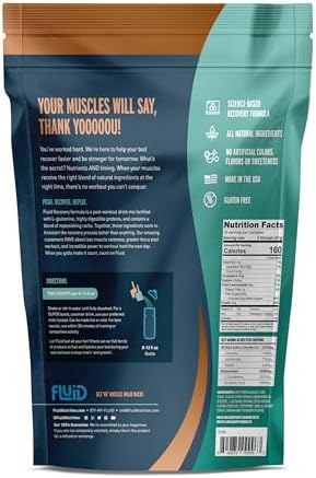 Fluid Recovery, Post-Workout Drink Mix, Whey Isolate Protein, L-Glutamine, Carbs, All Natural Ingredients, Gluten-Free, Lactose-Free (Tropical Fruit)